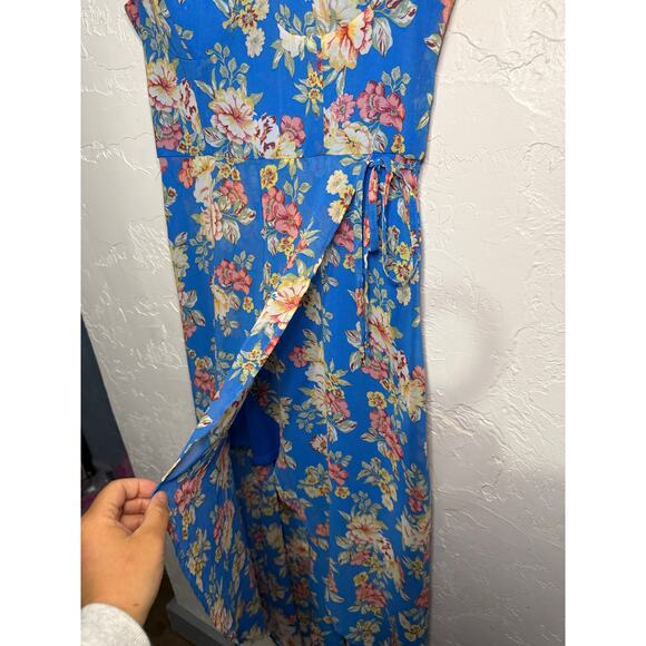 Lily Rose‎ floral high low faux wrap summer dress womens medium fairy prairie - Picture 2 of 10